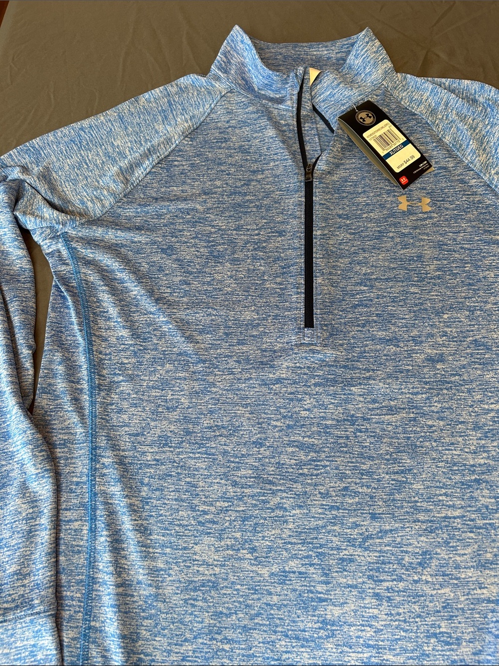 Under Armour Light Blue Heather Quarter-Zip Performance Top